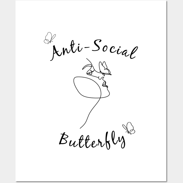 Anti-Social Butterfly Wall Art by Kanary And Co